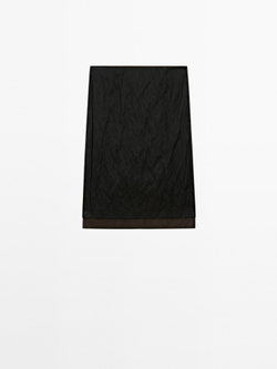 Massimo Dutti Двухслойная юбка из рельефной ткани, черный