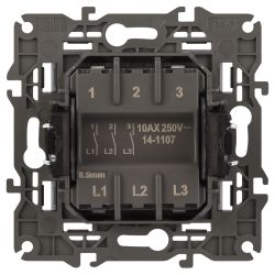 Выключатель ЭРА Elegance 14-1107-16 тройной, 10АХ-250В, титан