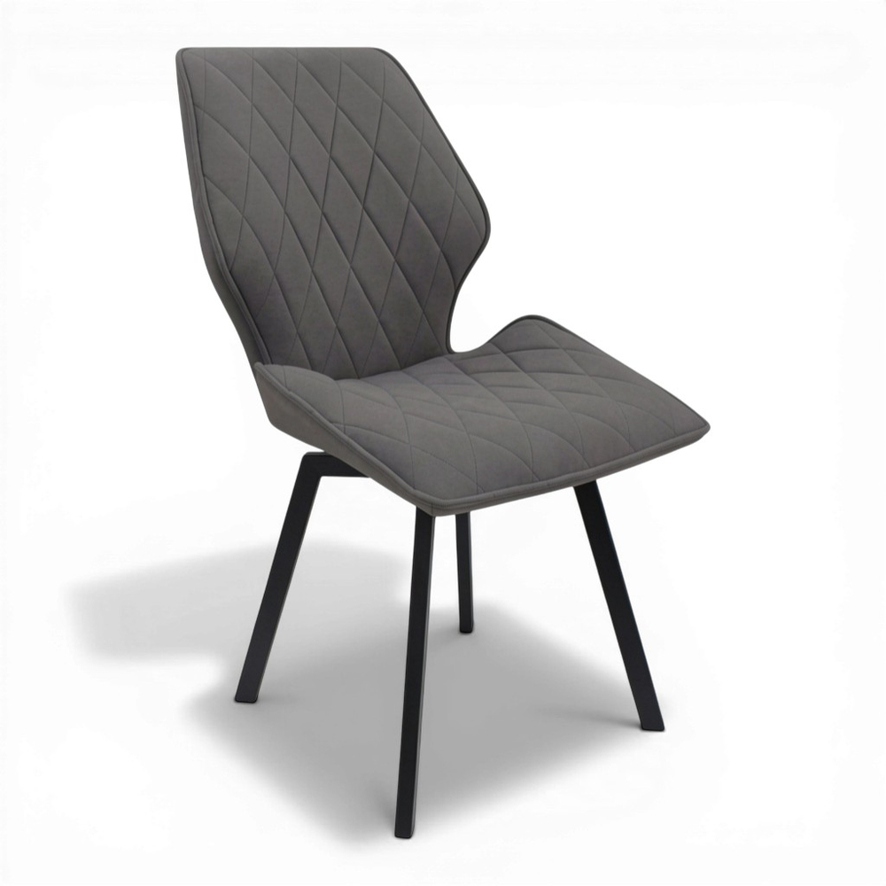 Стул поворотный "Раф 360" (арт. 342П), велюр Бренди В28 антрацит, ножки черные.