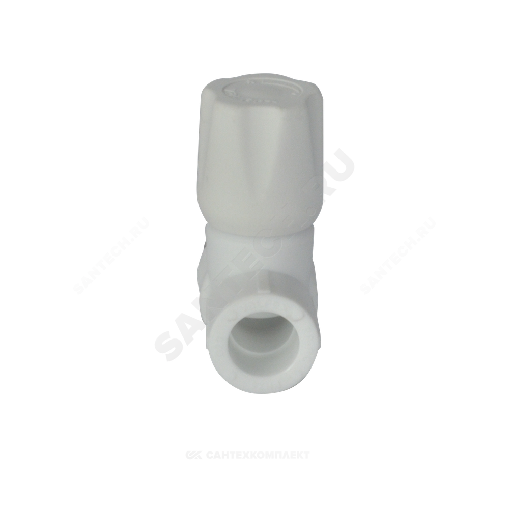 Клапан (вентиль) PP-R запорный белый Дн 20х1/2" Ру25 НР прямой для радиатора VALFEX 1014620012