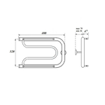 Полотенцесушитель водяной Point PN21334P 320x400 Фокстрот с полкой, хром