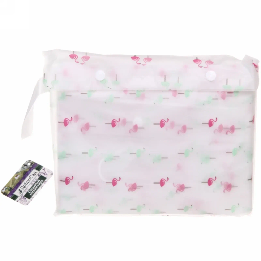 Дождевик-плащ 120 Мкрн 110*62см «Фламинго» с капюшоном и завязками, на кнопках, ДоброСад