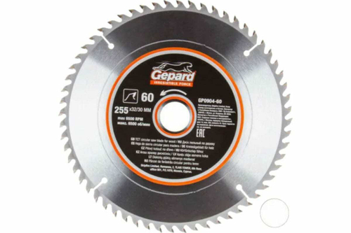 Диск пильный 255x32/30 мм, 60Z Gepard GP0904-60