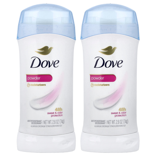 Dove, дезодорант-антиперспирант, в виде порошка, 2 тюбика по 74 г (2,6 унции)