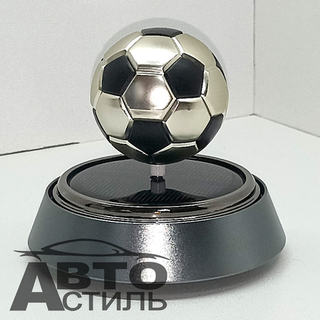 Ароматизатор-игрушка -на торпеду- МЯЧ ФУТБОЛЬНЫЙ - солн батар (жидк)- YC-36SL Silver