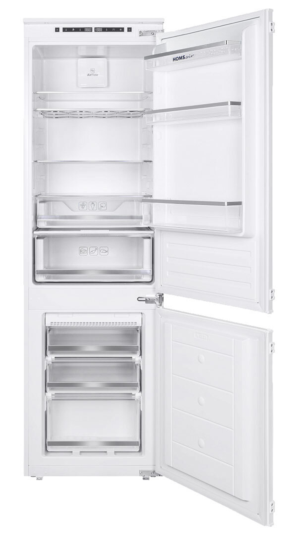 Встраиваемый двухкамерный холодильник Homsair FB177NFFW Inverter