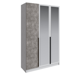 Шкаф Мадрид (1,4) с зеркалом белый/ателье светлое