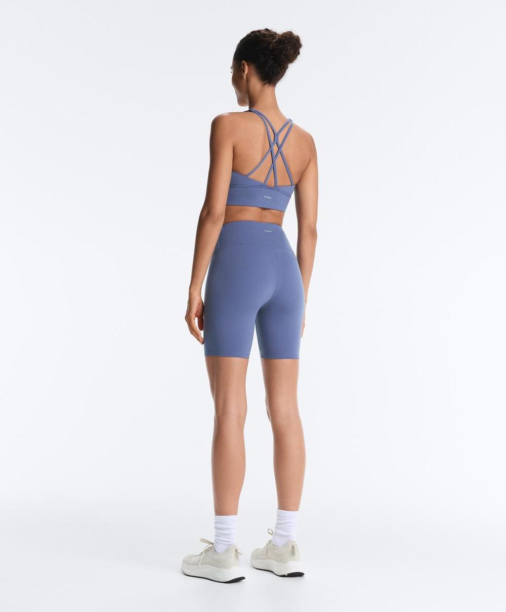 OYSHO Легинсы-велосипедки Comfortlux с высокой посадкой длиной 20 см, пыльно-синий