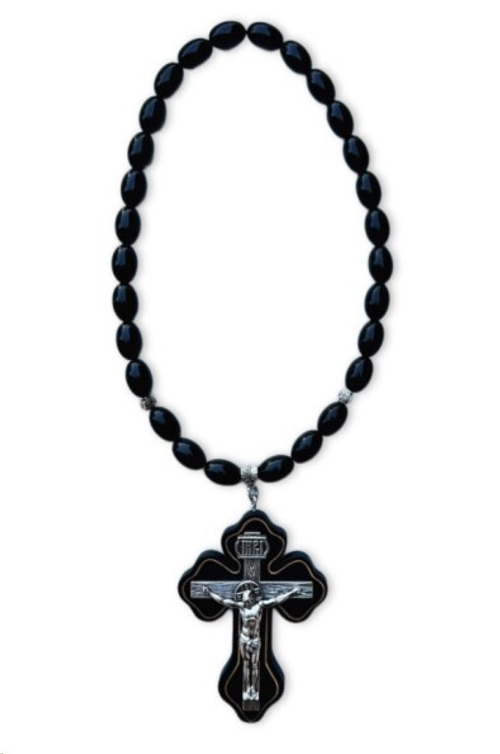 Амулет подвеска христианский с бусинками Крест (P.R.C.)