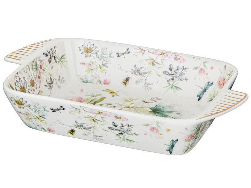 Блюдо с ручками "Стрекоза" 24*14,5*4,5см