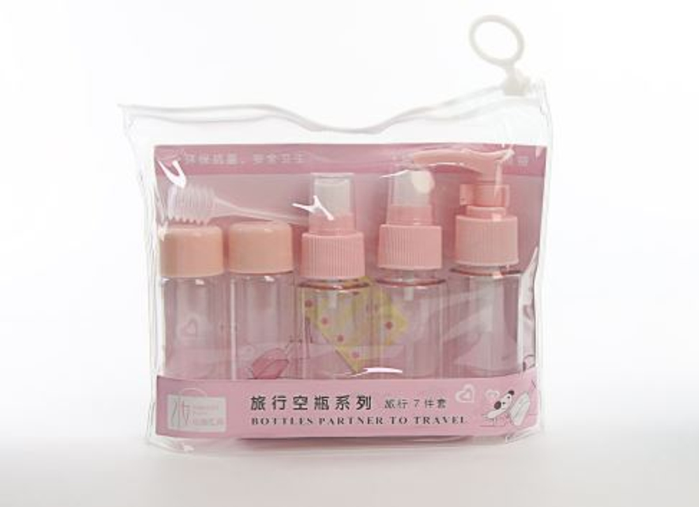 Дорожный набор С ВОРОНКОЙ РОЗОВЫЙ 6пр