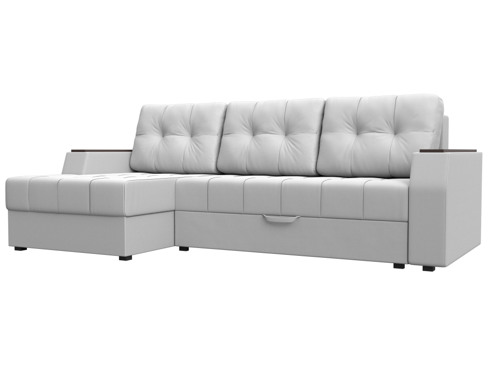 Диван угловой Эмир БС левый угол, Белый, Экокожа, 28403L