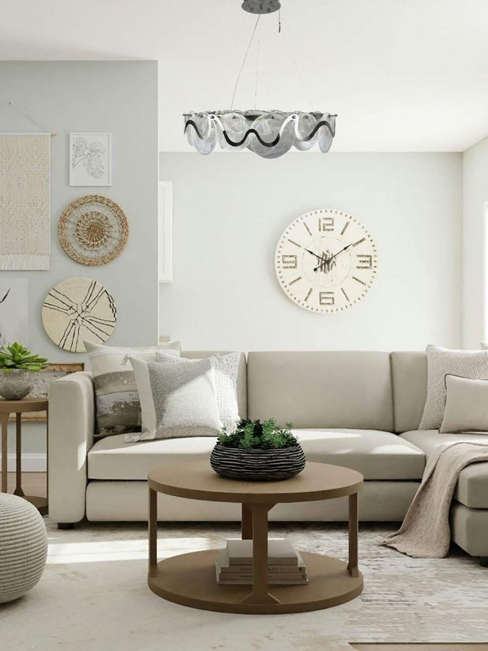 Люстра подвесная Lanbos, 8 ламп Е14, до 320 Вт, до 18 кв м, серебро