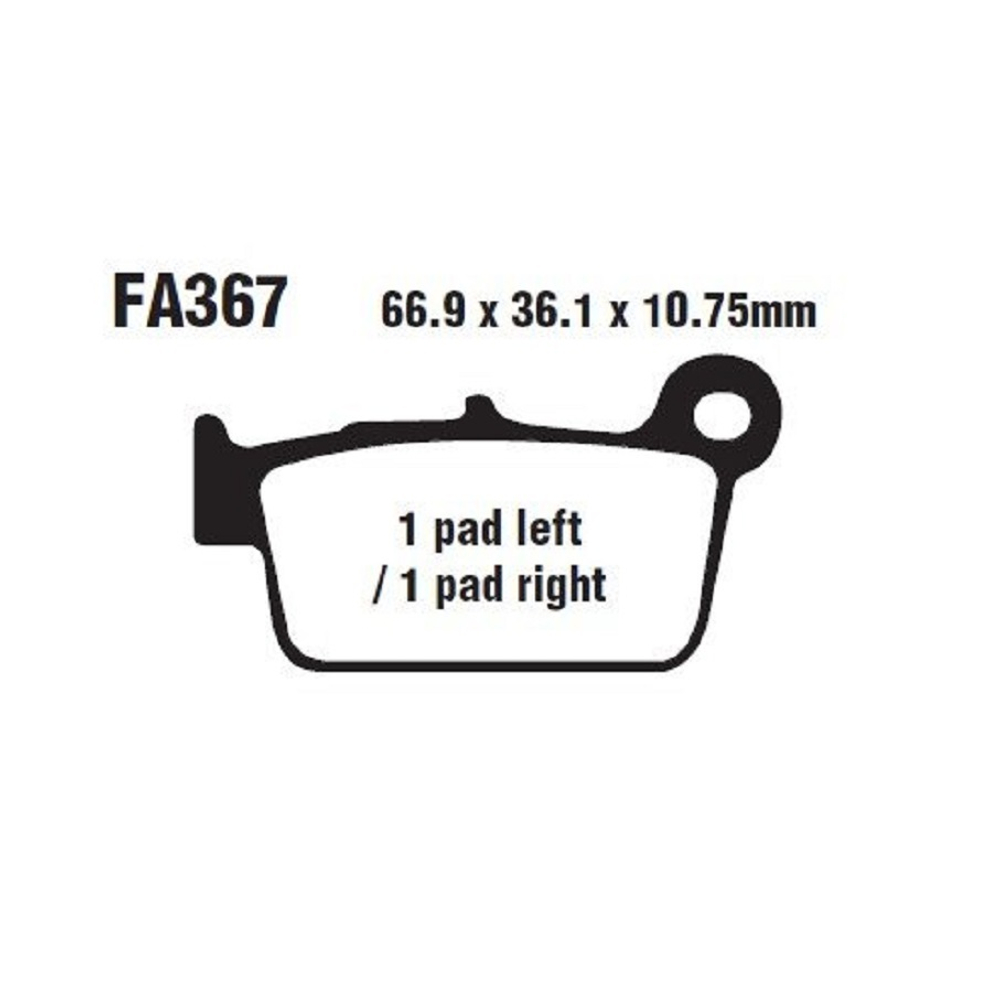 Тормозные колодки EBC FA367R Metal зад YAM YZ250/WR450