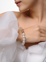 Браслет "Bubble" с горным хрусталем и перламутром Gold