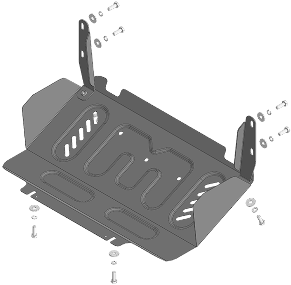 Защита радиатора, 2 мм, Сталь. для Great Wall Poer 2021-н.в., Motodor.73113