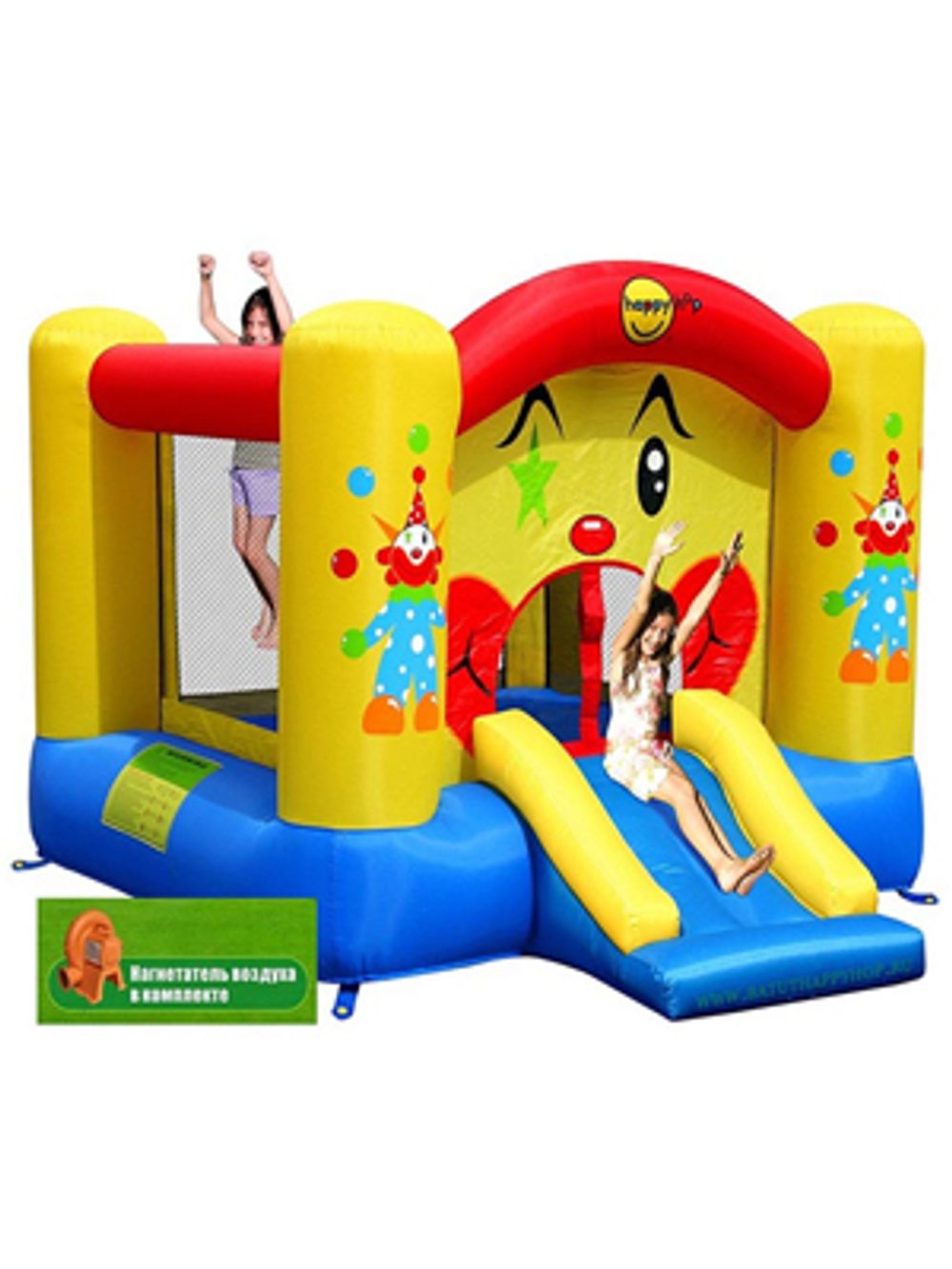 Надувной батут с горкой "Забавный клоун" 9201