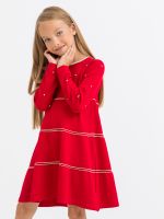 Платье для девочки 392 красный-белый