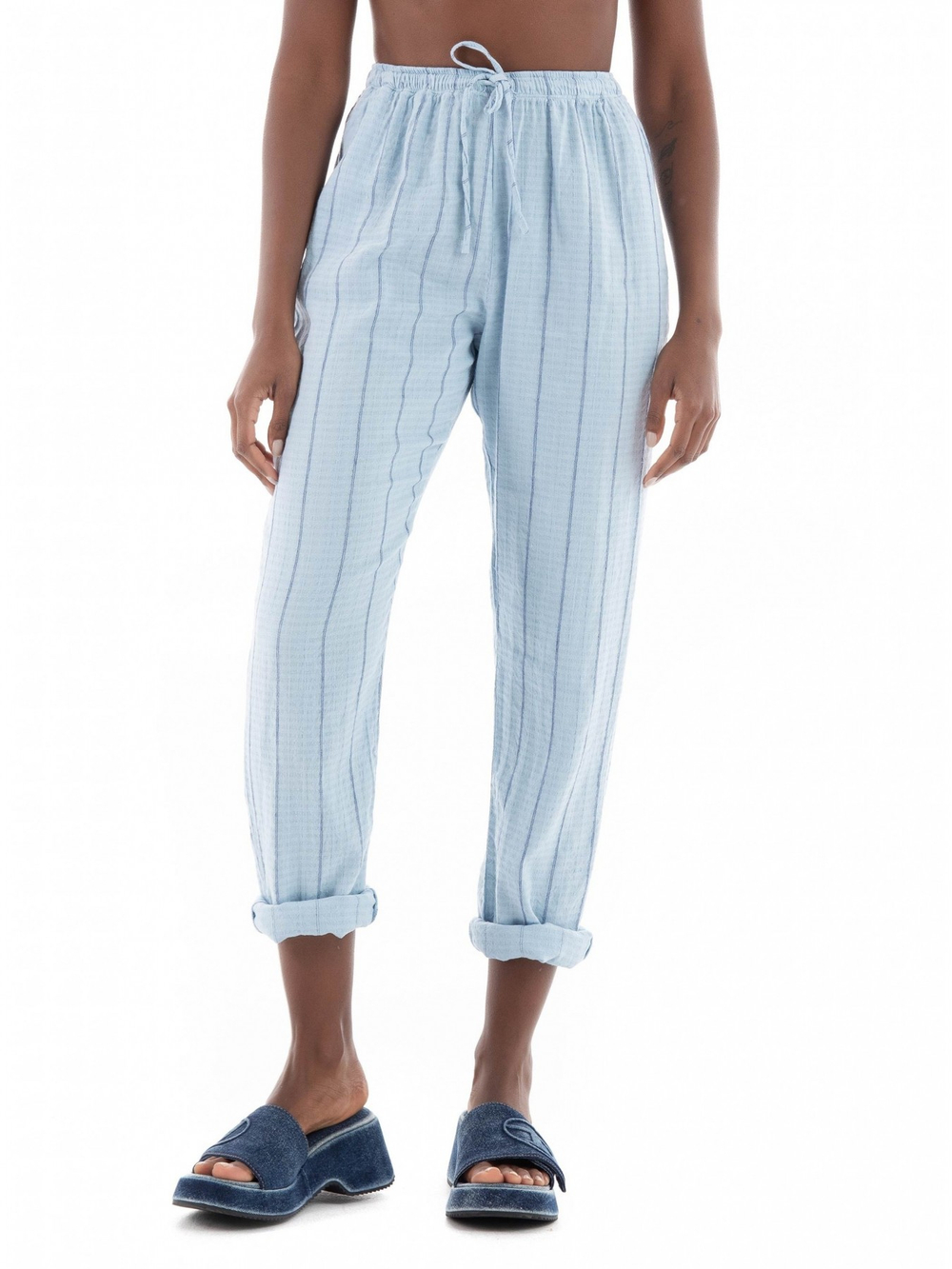 Брюки женские изо льна и вискозы Linen Straight Pants DEHA