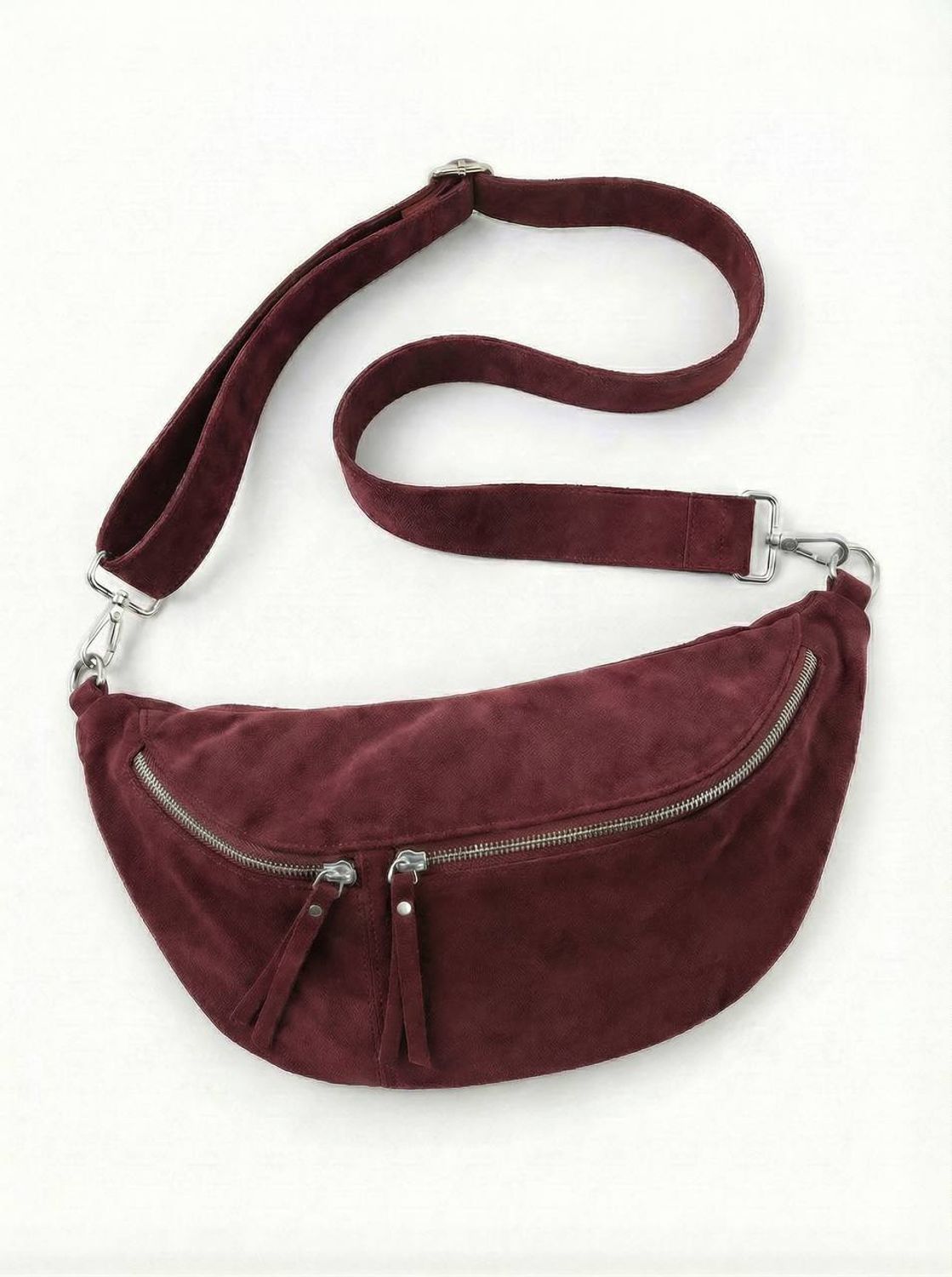 Banana bag, ballerina, NOVA suede silver (винный)