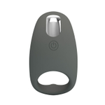 Серое эрекционное кольцо с вибростимуляцией клитора (Цвет: серый)