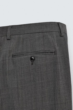 ZARA КОСТЮМНЫЕ БРЮКИ В КЛЕТКУ, КОРИЧНЕВЫЙ МЕЛАНЖ