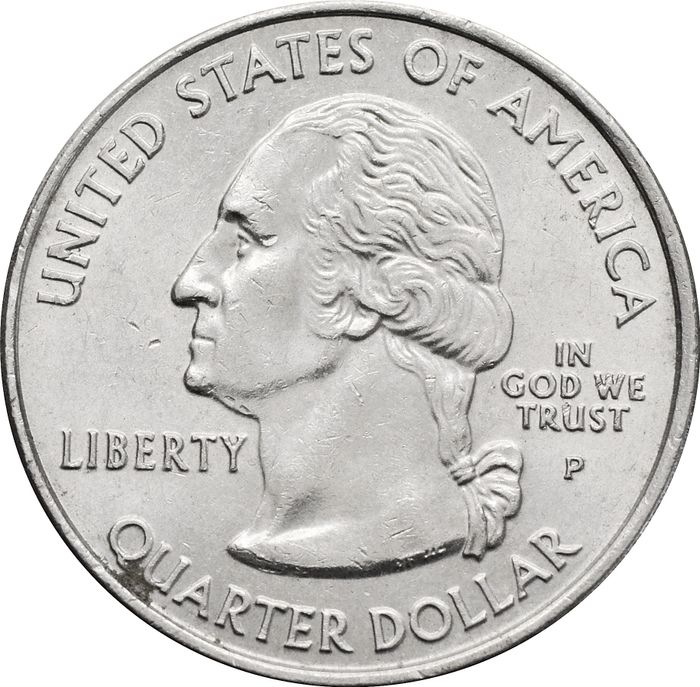 25 центов (1/4 доллара, квотер) 2007 США «Штат Вашингтон» (P) XF