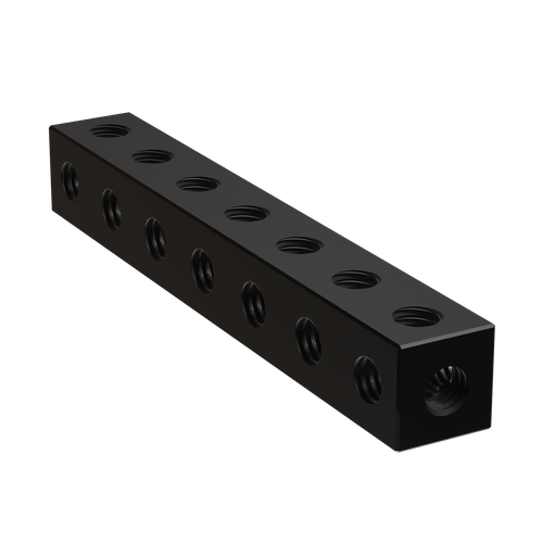 7 Hole Threaded Square Beam