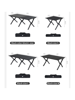 Стол туристический Naturehike Star Jane T01 складной, 59х60х44,5 см, с Х-образными ножками, черный