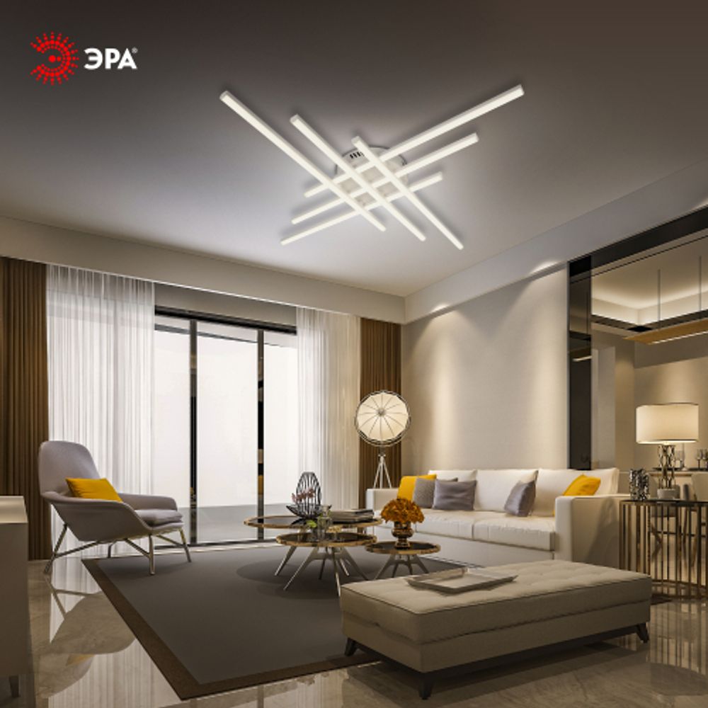 Светильник потолочный светодиодный ЭРА Модерн Nora CLL-1-109-RC WH с ДУ 109W 3000-6500К белый | Светильники SPB-6 с ДУ