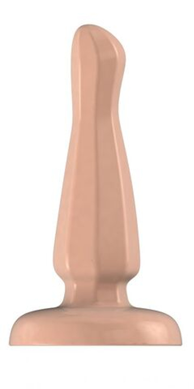 Бежевый анальный стимулятор с гранями Bottom Line Model 3 - 10,5 см. (Цвет: бежевый)