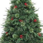 Ёлка «Царевна Зима» 150 см, ПВХ+Леска+Резина, шишки и ягоды (345 веток)