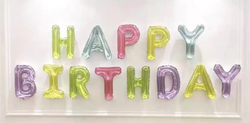 Набор букв Нappy Вirthday "Кристалл мультицвет" 41 см
