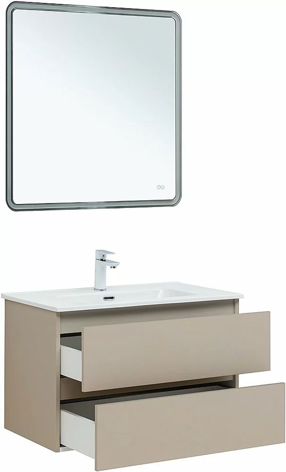 Тумба с раковиной Aquanet Вега 2.0 337943/330431 80 бежевый