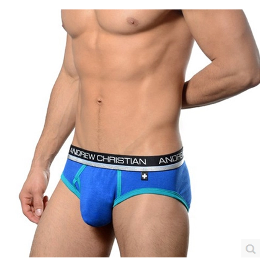 Мужские трусы брифы темно-синие Andrew Christian Air Sculpt Brief Navy AC3-M114