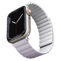 Ремешок Uniq Revix reversible Magnetic для Apple Watch 42-44-45 мм (45MM-REVLILWHT), фиолетовый/белый