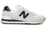 New Balance NB 574 retro all-match sports leather shock absorption, wear-resistant, lightweight low-cut casual running shoes for men and women with the same style of white and blue