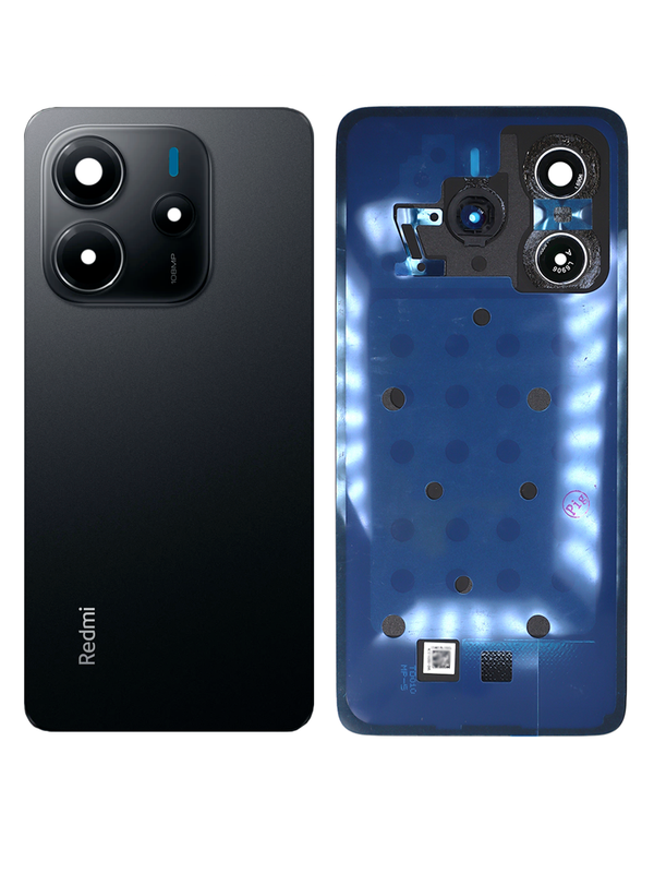 Задняя крышка для Xiaomi Redmi Note 14 4G черная (Midnight black) со стеклом камеры