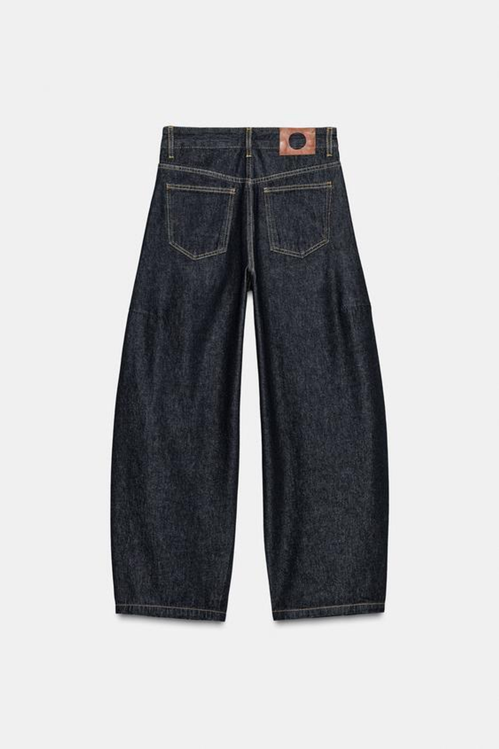 ZARA ДЖИНСЫ ZW COLLECTION ANKLE BALLOON СО СРЕДНЕЙ ПОСАДКОЙ, СИНИЙ