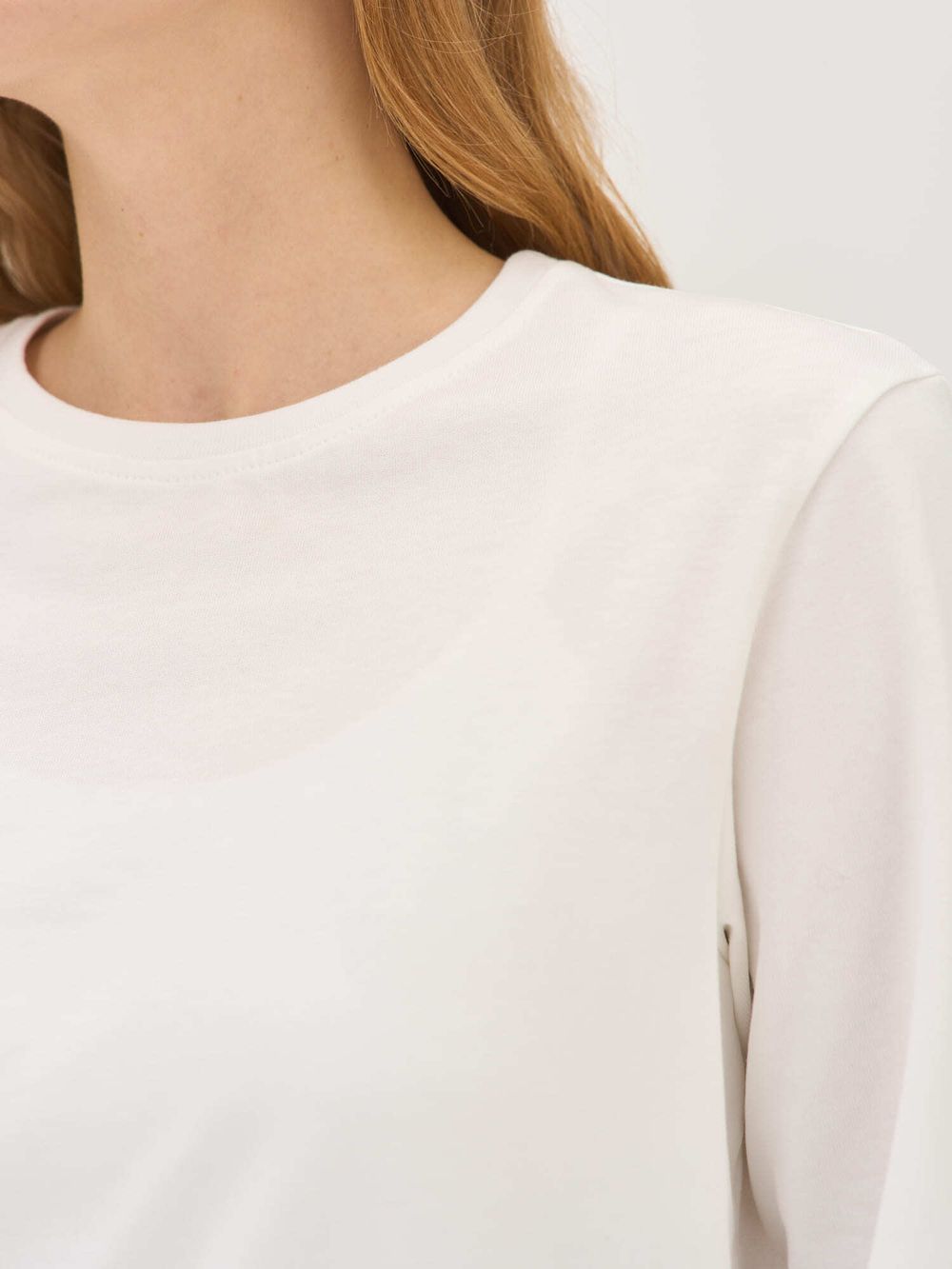 Лонгслив из 100% хлопка "Молоко" женский