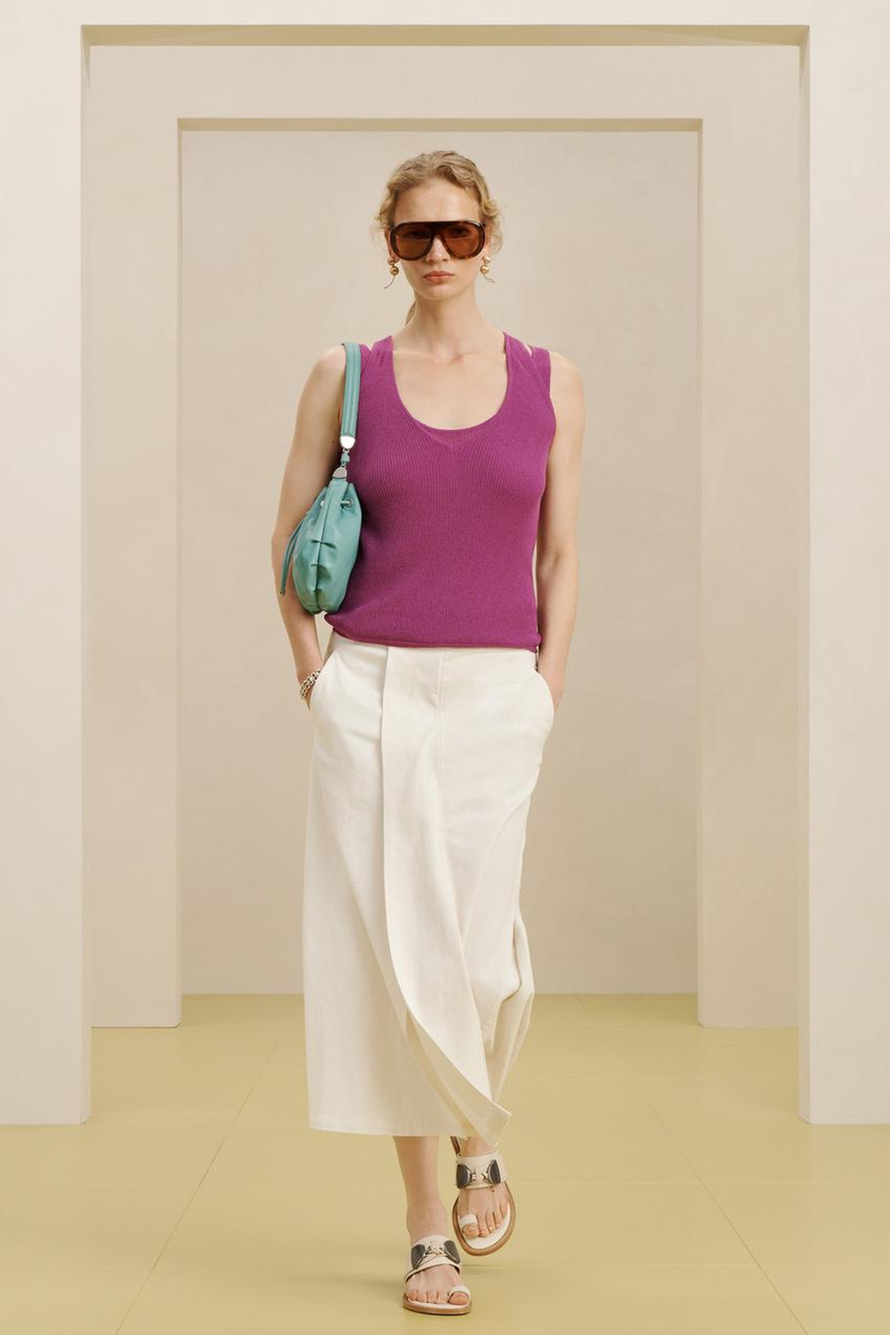 ZARA КОЖАНЫЕ САНДАЛИИ, ЭКРЮ/БЕЛЫЙ