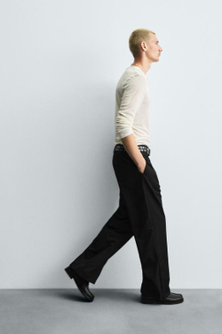 ZARA БРЮКИ FLARED FIT, ЧЕРНЫЙ