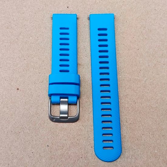 Ремешок 18 мм силиконовый для Garmin Venu 2S, Vivoactive 4S, Forerunner 255S, Forerunner 265S быстросъемный Quick Release (Голубой)