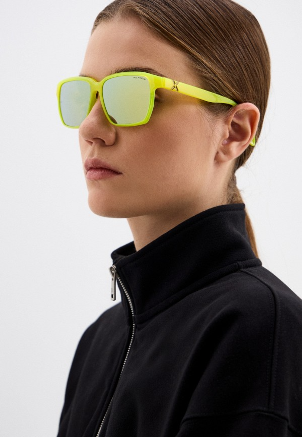 Спортивные очки HILX Rebel Shiny Milky Neon Yellow / Gold Mirror Polarized Lens