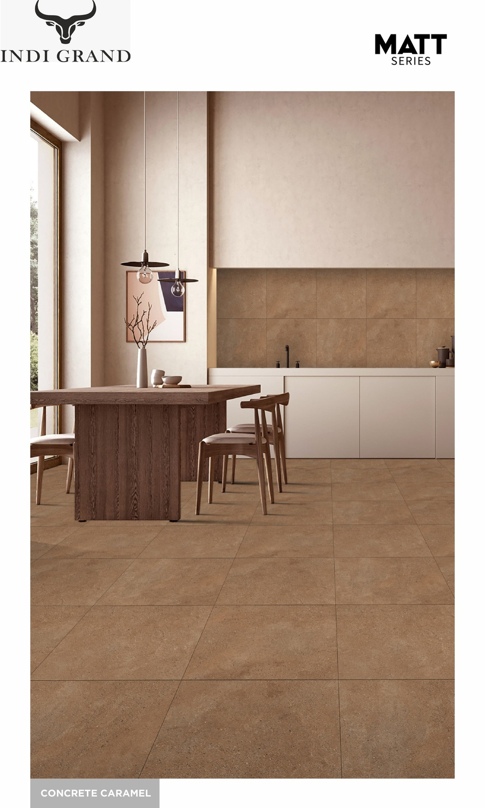 Керамогранит matt 60х60 concrete caramel