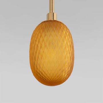 Подвесной светильник со стеклянным плафоном 1*Е14 50266/1 янтарный Pineapple Eurosvet