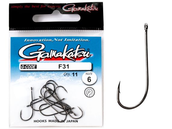 Крючки Gamakatsu F31 NEW LABEL HOOKS BLACK разм. 06 11шт.