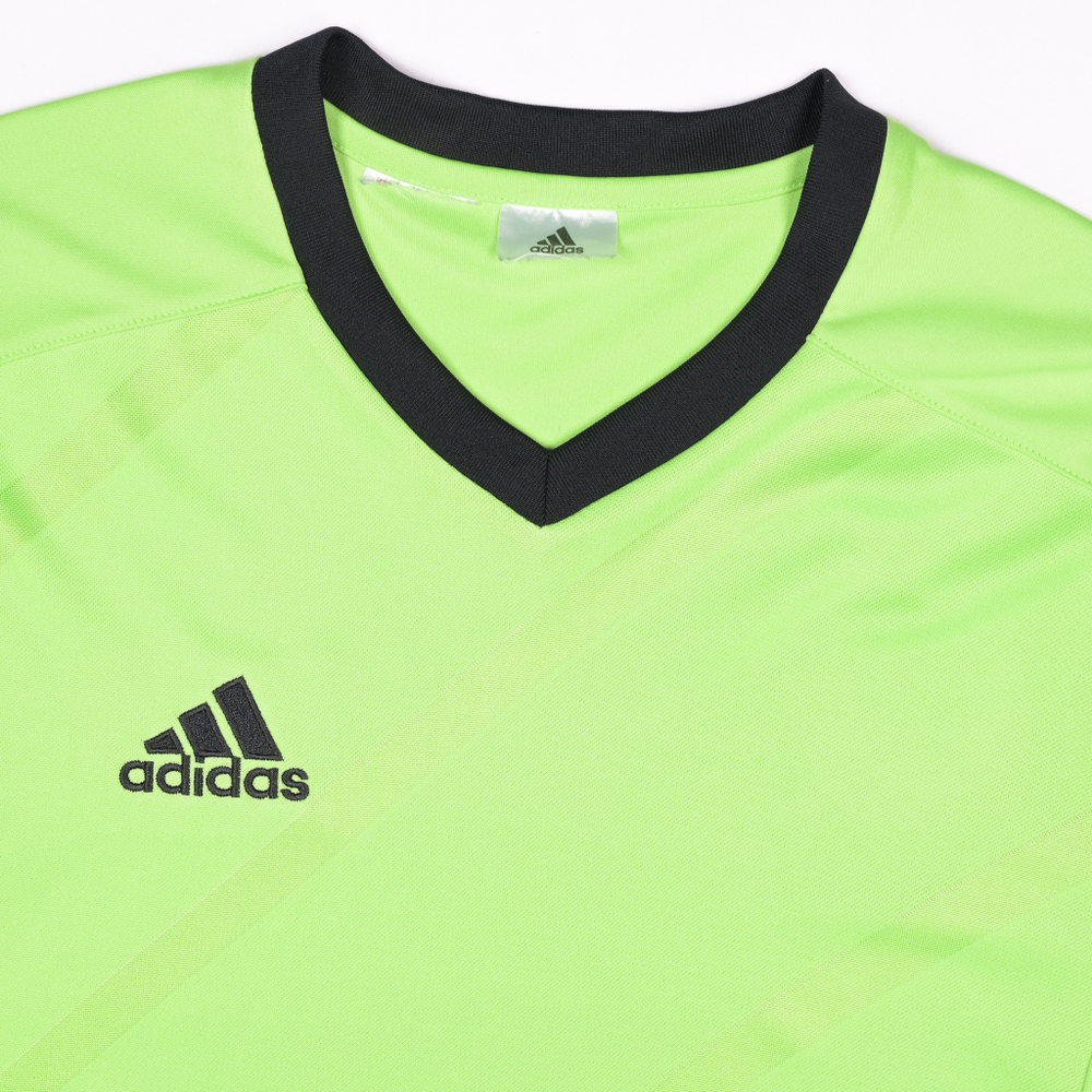Лаймовая спортивная футболка Adidas с черными деталями, XS