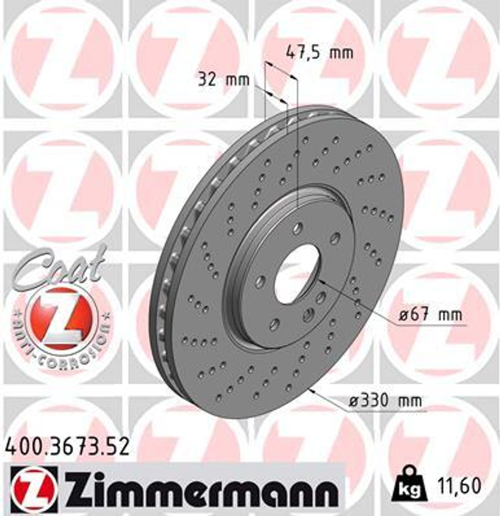 ZIMMERMANN - 400367352-ZIM - Brake Disc