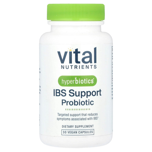 Vital Nutrients, Hyperbiotics®, пробиотик для поддержки СРК, 30 веганских капсул